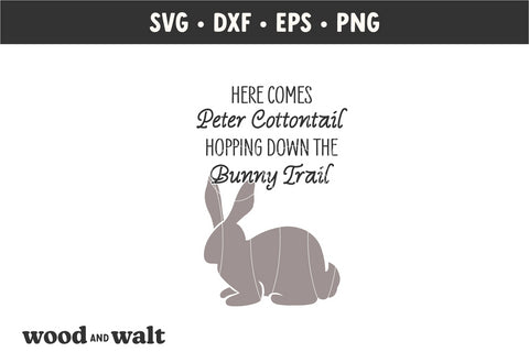 Here Comes Peter Cottontail SVG | Easter Sign SVG SVG Wood And Walt 