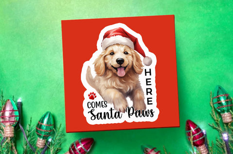 Here comes santa Sticker Design Sublimation Regulrcrative 