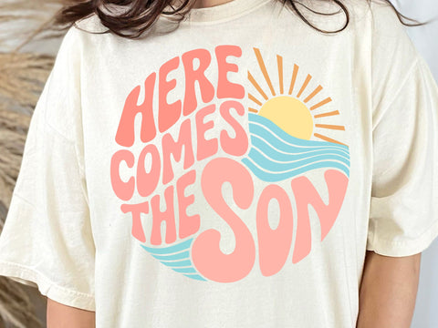 Here comes the son SVG, Baby shower Svg, Baby announcement, Here comes the son PNG, Sun rays Svg, Summer Svg SVG DesignDestine 