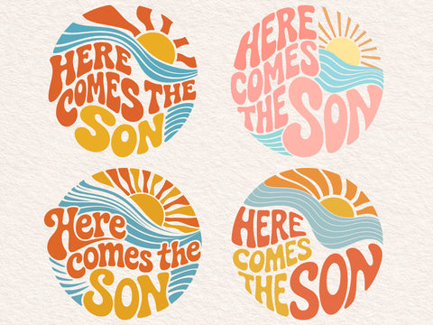 Here comes the son SVG, Baby shower Svg, Baby announcement, Here comes the son PNG, Sun rays Svg, Summer Svg SVG DesignDestine 