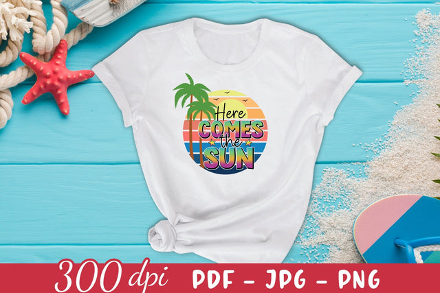 Here Comes the Sun | Summer Sublimation Design Sublimation CraftLabSVG 