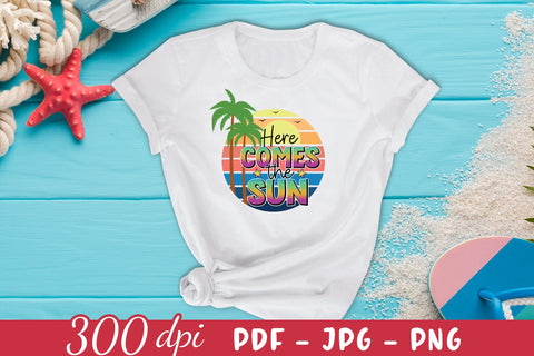 Here Comes the Sun | Summer Sublimation Design Sublimation CraftLabSVG 