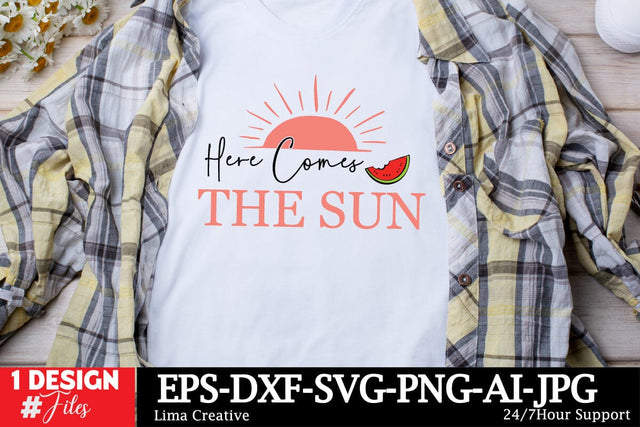 Here Comes the Sun SVG Design,Summer SVG,Summer SVG Design,Summer Shirt Design,Summer Sublimation PNG,Beach SVG Cut File SVG Insomnia Std 