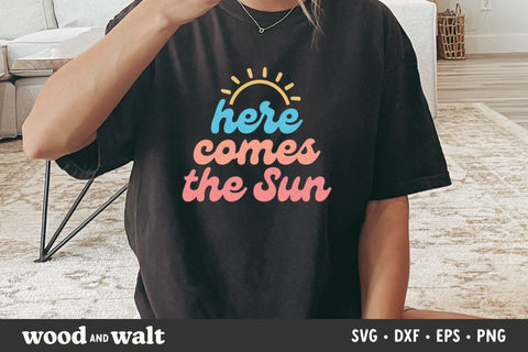 Here Comes The Sun SVG | Retro Summer PNG | Beach Club Design SVG Wood And Walt 