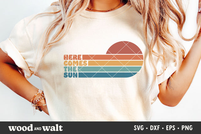 Here Comes The Sun SVG | Retro Summer Shirt SVG SVG Wood And Walt 