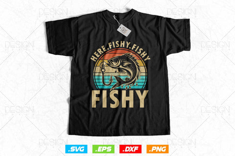 Here Fishy Fishy Fishy Svg Png, Fathers Day Svg, Fishy SVG, Fish Lover Gifts, Fishing Hook Svg, Bass Fish Svg, Svg Files For Cricut SVG DesignDestine 