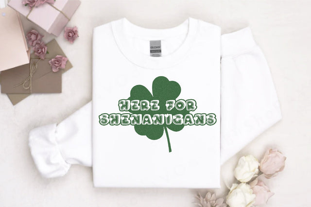 Here for Shenanigans PNG, Funny Irish,St Pawtrick's Cats png, Funny St Patrick's png, St Patrick's Day png, Irish Shamrock png Sublimation Creativeart88 