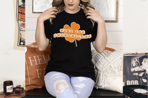 Here for Shenanigans PNG, Funny Irish,St Pawtrick's Cats png, Funny St Patrick's png, St Patrick's Day png, Irish Shamrock png Sublimation Creativeart88 