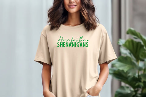 Here for Shenanigans Svg Png Files for St Patricks Day, Lucky Svg, Irish Svg, St Patricks Day Svg, St Patricks Shirt, St Paddys Day Svg SVG DesignDestine 