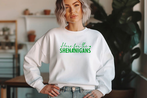 Here for Shenanigans Svg Png Files for St Patricks Day, Lucky Svg, Irish Svg, St Patricks Day Svg, St Patricks Shirt, St Paddys Day Svg SVG DesignDestine 