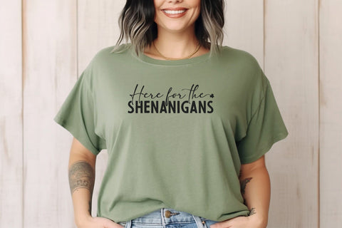 Here for Shenanigans Svg Png Files for St Patricks Day, Lucky Svg, Irish Svg, St Patricks Day Svg, St Patricks Shirt, St Paddys Day Svg SVG DesignDestine 