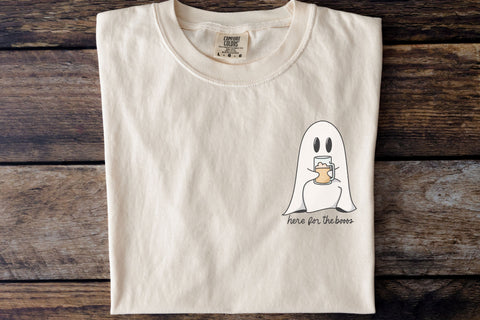 Here for the Booos Ghost SVG for Cricut, Cute Ghost with Beer PNG for Stickers, Sublimation, TShirts, Funny Drinking Halloween Sticker SVG Designing Digitals 