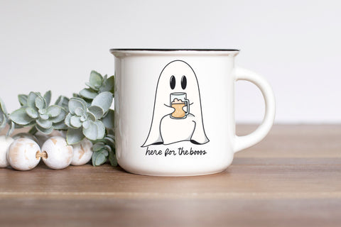 Here for the Booos Ghost SVG for Cricut, Cute Ghost with Beer PNG for Stickers, Sublimation, TShirts, Funny Drinking Halloween Sticker SVG Designing Digitals 