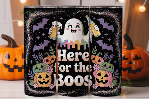 Here For The Boos 20oz Tumbler Wrap Sublimation PixelChick 