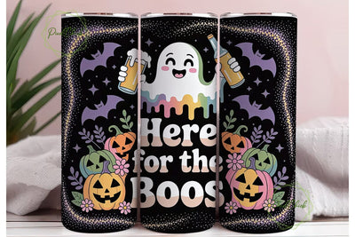 Here For The Boos 20oz Tumbler Wrap Sublimation PixelChick 
