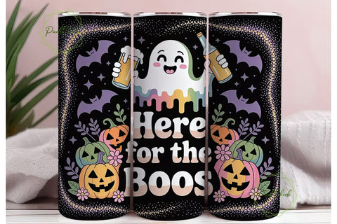 Here For The Boos 20oz Tumbler Wrap Sublimation PixelChick 