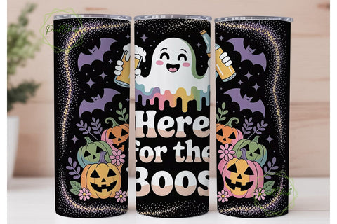 Here For The Boos 20oz Tumbler Wrap Sublimation PixelChick 