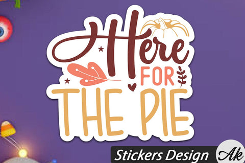 Here for the pie Stickers Design SVG akazaddesign 