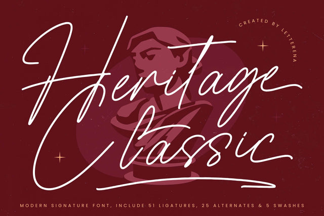 Heritage Classic - Modern Signature Font Font Letterena Studios 