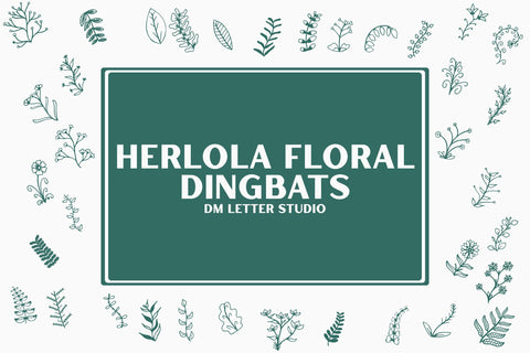 Herlora Floral Dingbat Font Dm Letter Studio 