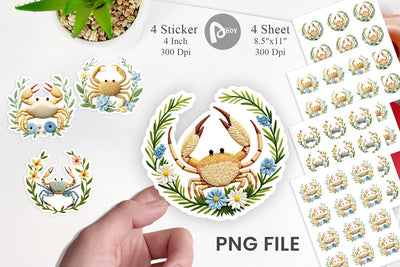 Hermit Crab Embroidery Sticker Sublimation artnoy 