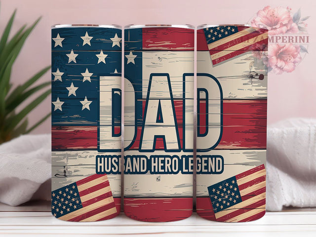 Hero Dad Patriotic Father's Day Gift Tumbler, American Flag Tumbler, Hero Dad Cup Design, Husband Hero Legend PNG, 20oz Sublimation Wrap, Patriotic Dad Gift, Father's Day Tumbler Sublimation Li Zamperini 