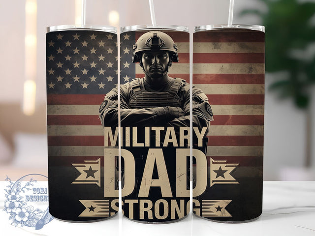 Heroic Valor Military Dad Tumbler, Military Veteran PNG, Patriotic Tumbler Design, Fathers Day Sublimation, USA Flag Tumbler Wrap, 20oz Tumbler PNG, Hero Dad Tumbler Sublimation ToriDesigns 