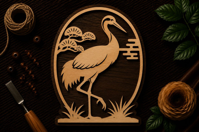 Heron Bird Nature Scene Laser Cut SVG File SVG Regulrcrative 