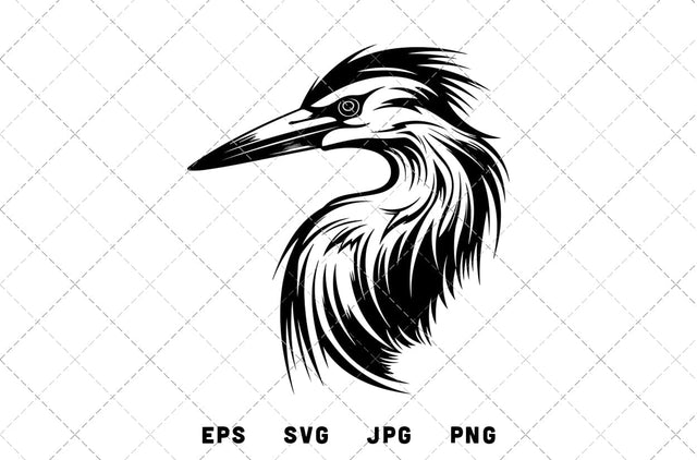 Heron Head Mascot Graphics - JPG, SVG, PNG, EPS - Digital Download with Commercial License for Cricut, Silhouette, Scan N Cut Crafting SVG Loveleen Kaur 