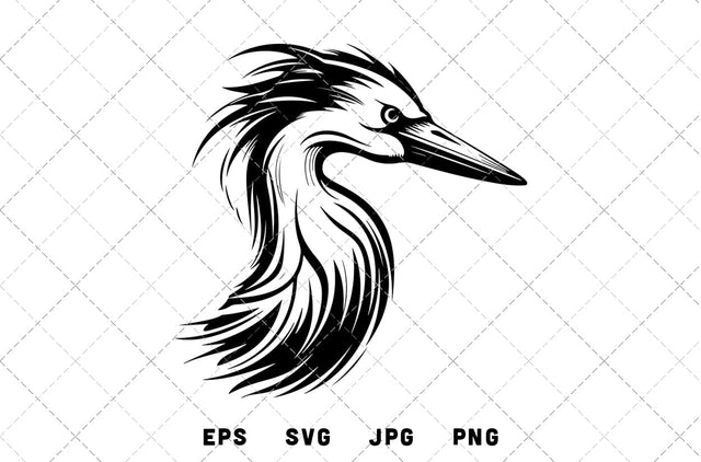 Heron Head Mascot Graphics - JPG, SVG, PNG, EPS - Digital Download with Commercial License for Cricut, Silhouette, Scan N Cut Crafting SVG Loveleen Kaur 