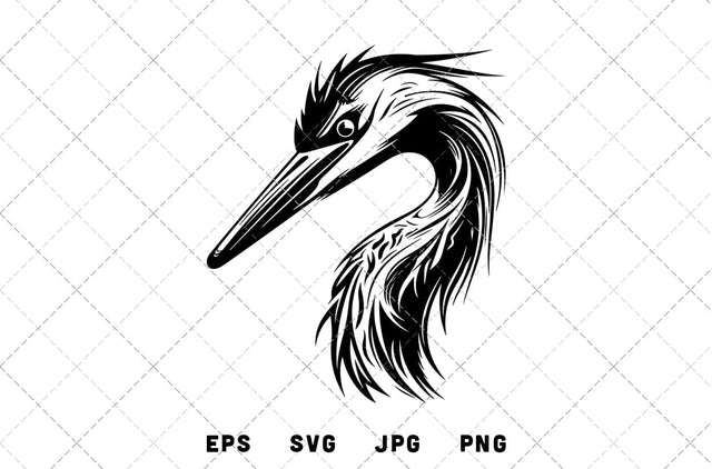 Heron Head Mascot Graphics - JPG, SVG, PNG, EPS - Digital Download with Commercial License for Cricut, Silhouette, Scan N Cut Crafting SVG Loveleen Kaur 
