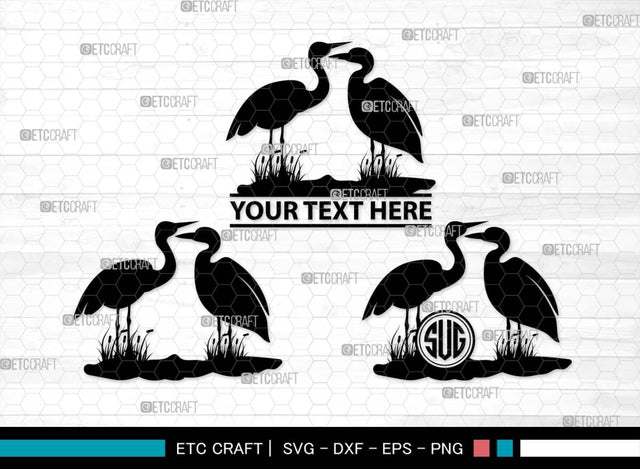 Heron SVG, Heron Silhouette, Bird Svg, Heron Reeds Svg, Lake Reeds Svg, Water Svg, Black Heron Svg, Animal Svg, Heron SVG ETC Craft 
