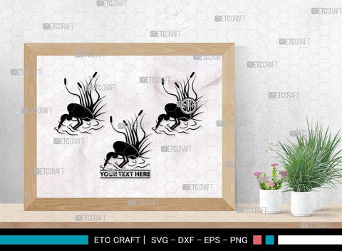 Heron SVG, Heron Silhouette, Bird Svg, Heron Reeds Svg, Lake Reeds Svg, Water Svg, Black Heron Svg, Animal Svg, Heron SVG ETC Craft 