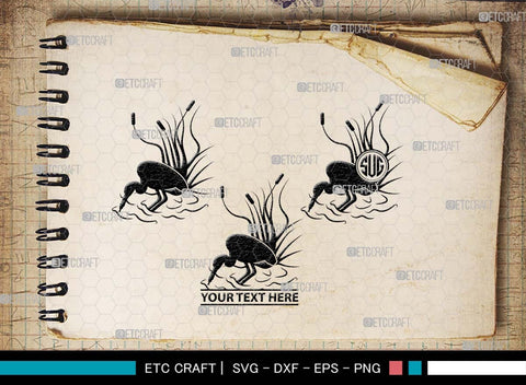 Heron SVG, Heron Silhouette, Bird Svg, Heron Reeds Svg, Lake Reeds Svg, Water Svg, Black Heron Svg, Animal Svg, Heron SVG ETC Craft 