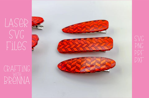 Herringbone Hair Clips Laser SVG File SVG Crafting With Brenna 