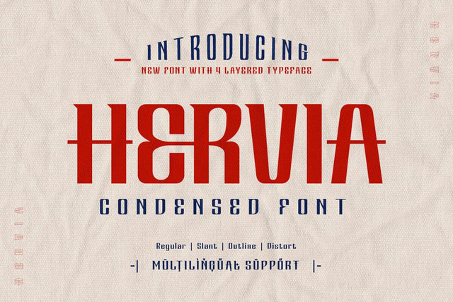 Hervia - Condensed Font Font twinletter 