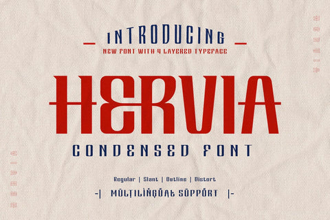 Hervia - Condensed Font Font twinletter 
