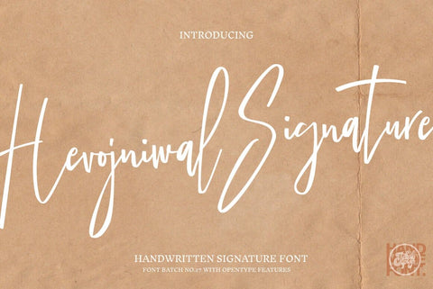 Hevojniwal Signature Typeface Font Fadeline Std. 