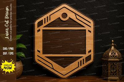 Hexagon Name Sign Laser Cut SVG Design SVG Regulrcrative 
