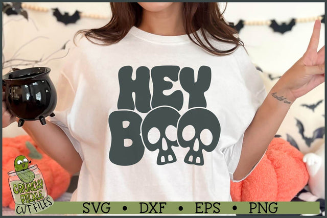 Hey Boo Skulls SVG File SVG Crunchy Pickle 