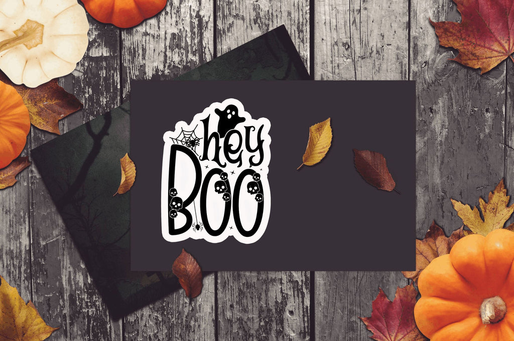 Hey boo Stickers Design - So Fontsy