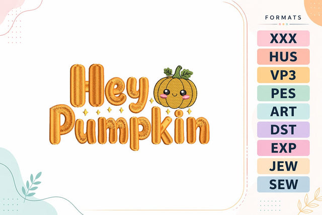Hey Pumpkin Kawaii Face Halloween Embroidery Design Embroidery/Applique DESIGNS sg embroidery 