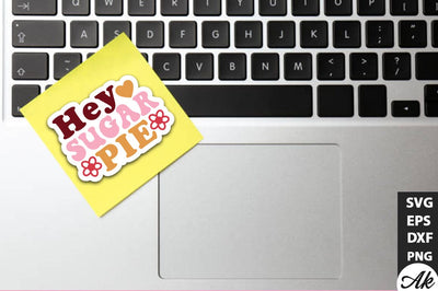 Hey sugar pie Retro Stickers Design SVG akazaddesign 