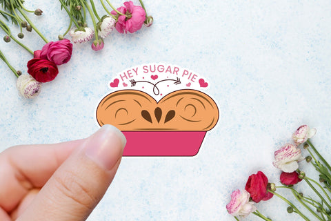 Hey Sugar Pie, Valentines Day Stickers Sublimation CraftLabSVG 