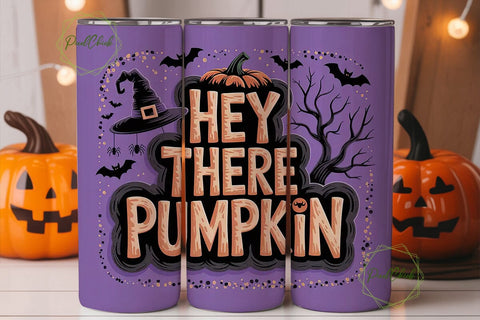 Hey There Pumpkin 20oz Tumbler Wrap Sublimation PixelChick 