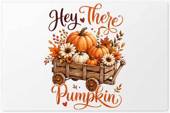 Hey There Pumpkin PNG | Rustic Fall Pumpkin Sublimation Digital Download SVG BillahCrafts 