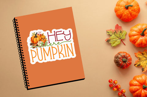 Hey there pumpkin Sticker Design SVG Regulrcrative 