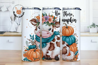 Hey there pumpkin Tumbler Wrap, Fall Tumbler Wrap, Pumpkin Tumbler Design, Sublimation Design, Digital Download, Skinny 20oz Tumbler Wrap Sublimation Rabbitmakies 