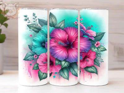 Hibiscus 20oz Tumbler Png, Straight & Tapered Tumbler Png, Hawaiian Tumbler Png, Digital Download PNG Sublimation Lara' s Designs 