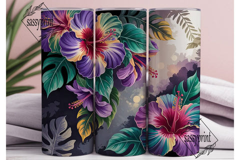 Hibiscus Dream 20oz Tumbler Wrap Sublimation sassyprint 